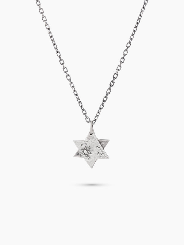 Modern Star of David on silver chain Necklace | Kameart