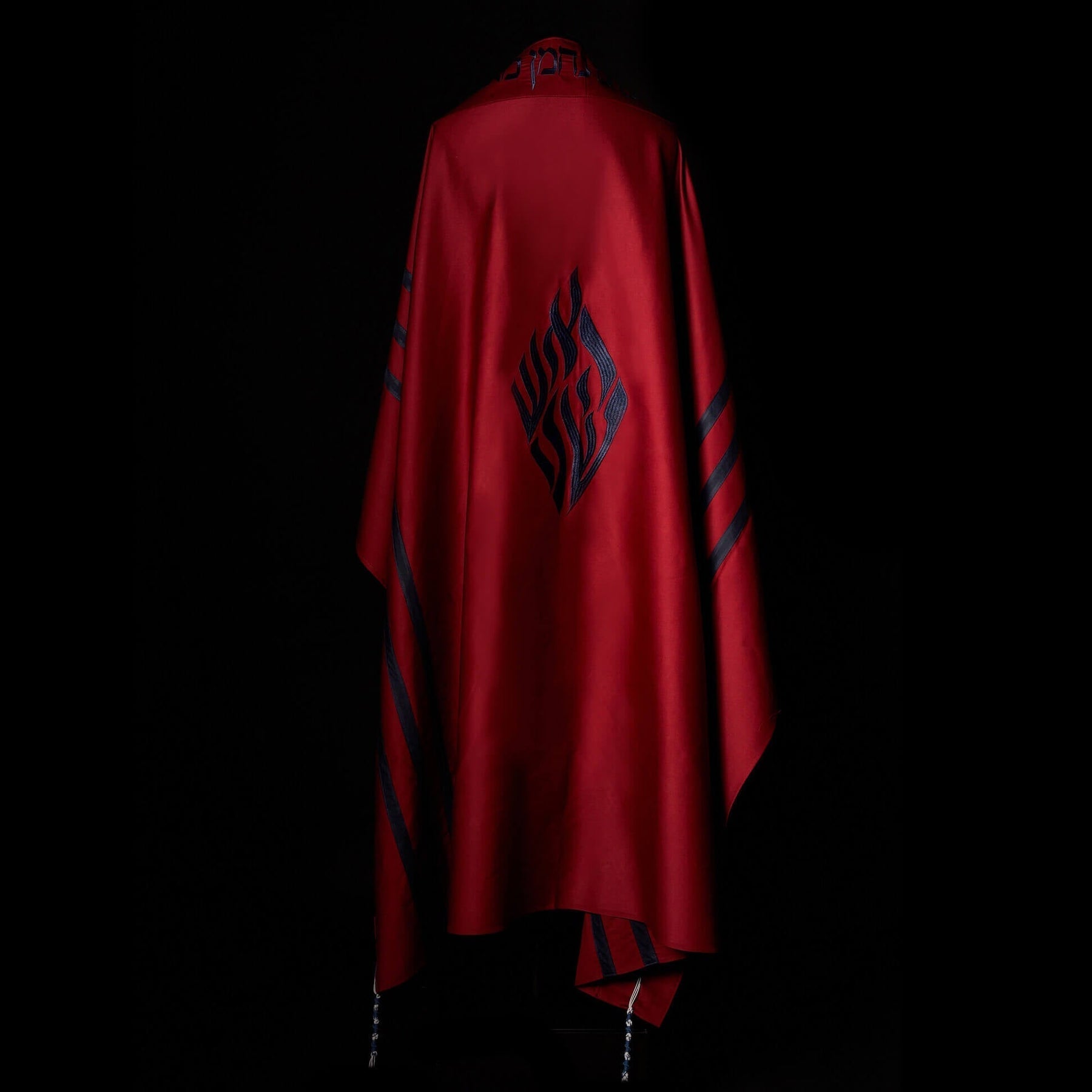 Nachman Tallit Bicolor Red Navy | Luxury Prayer Shawl