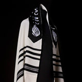 Petek Tallit White Black | Luxury Prayer Shawl