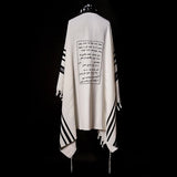 Petek Tallit White Black | Luxury Prayer Shawl