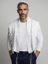 Petek Tallit White | Luxury Jewish Prayer Shawl
