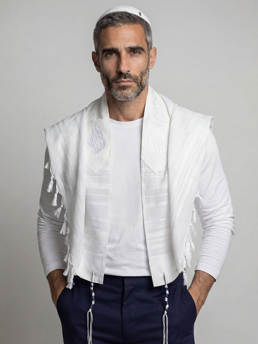 Petek Tallit White | Luxury Jewish Prayer Shawl