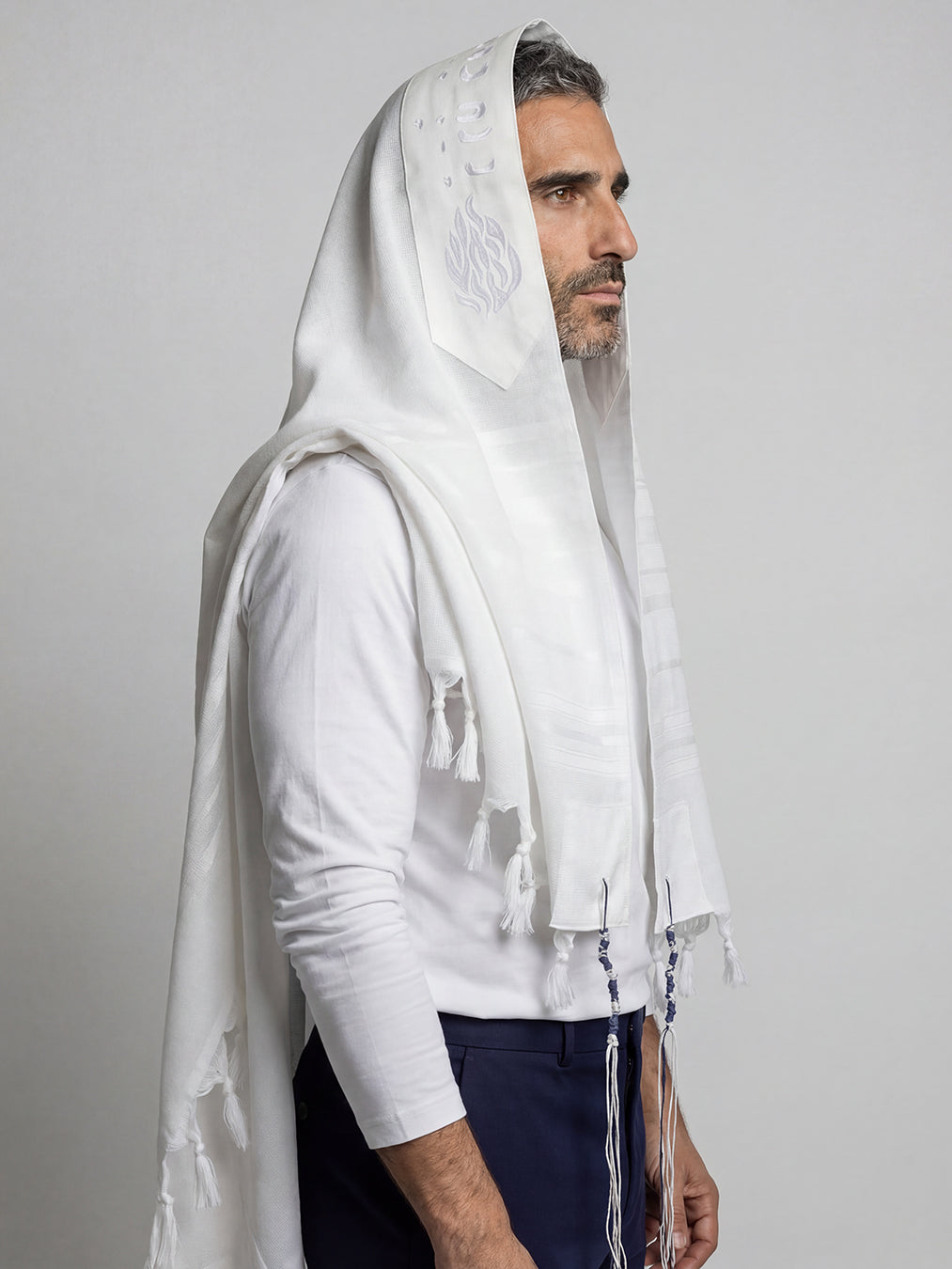 Petek Tallit White | Luxury Jewish Prayer Shawl