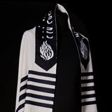 Petek Tallit White Navy | Luxury Prayer Shawl