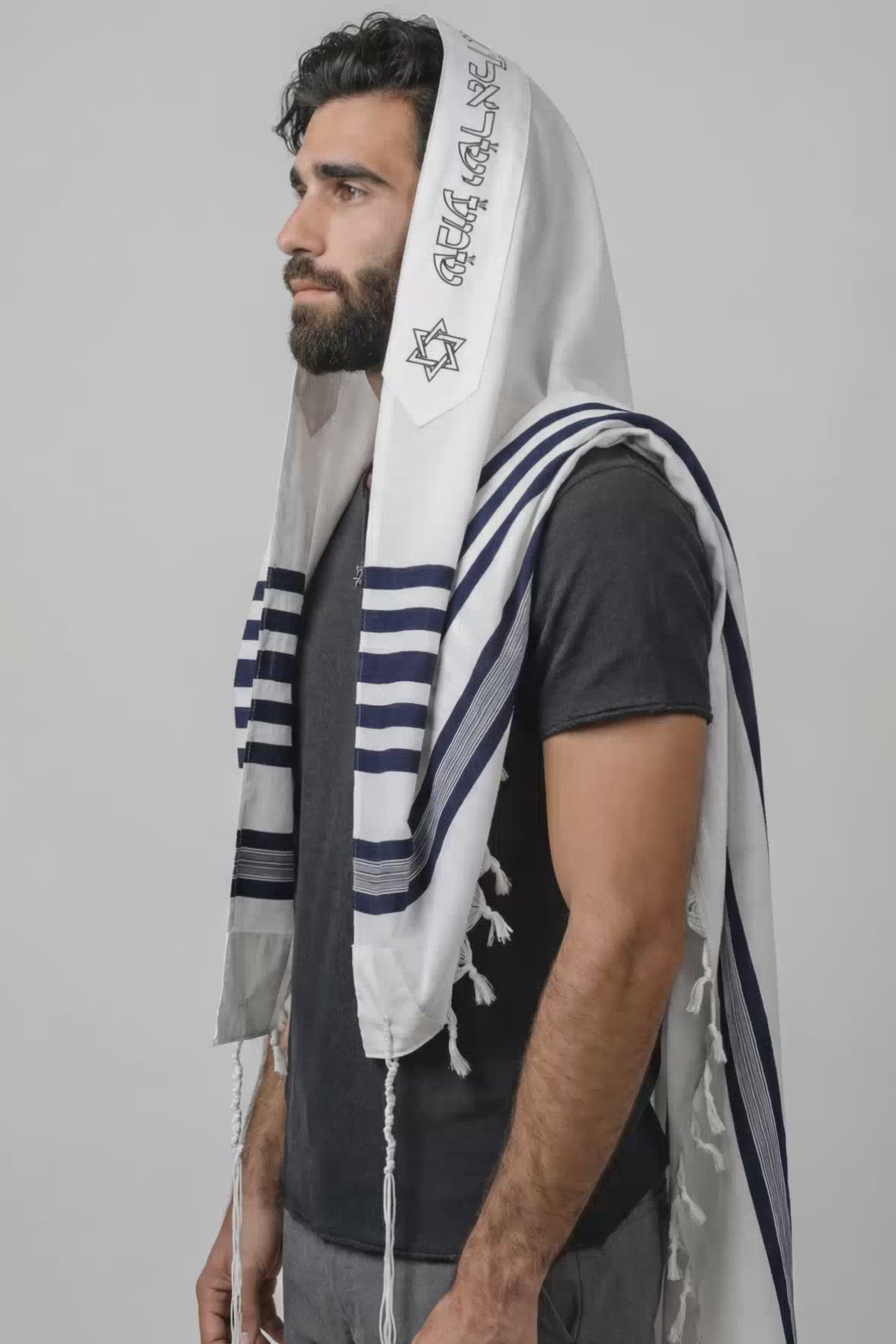 Tallit Magen David Star of David Prayer Shawl Kosher Luxury – Kameart