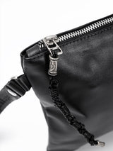 Shema Israel Leather Pouch Handbag Black Smooth Israel