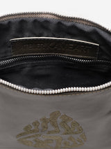 Shema Israel Leather Pouch Handbag Green Smooth Israel