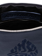 Shema Israel Leather Pouch Handbag Navy Grained Israel
