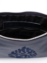 Shema Israel Leather Pouch Handbag Navy Smooth Israel