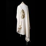 Shema Israel Prestige Tallit Green Gold | Luxury Prayer Shawl