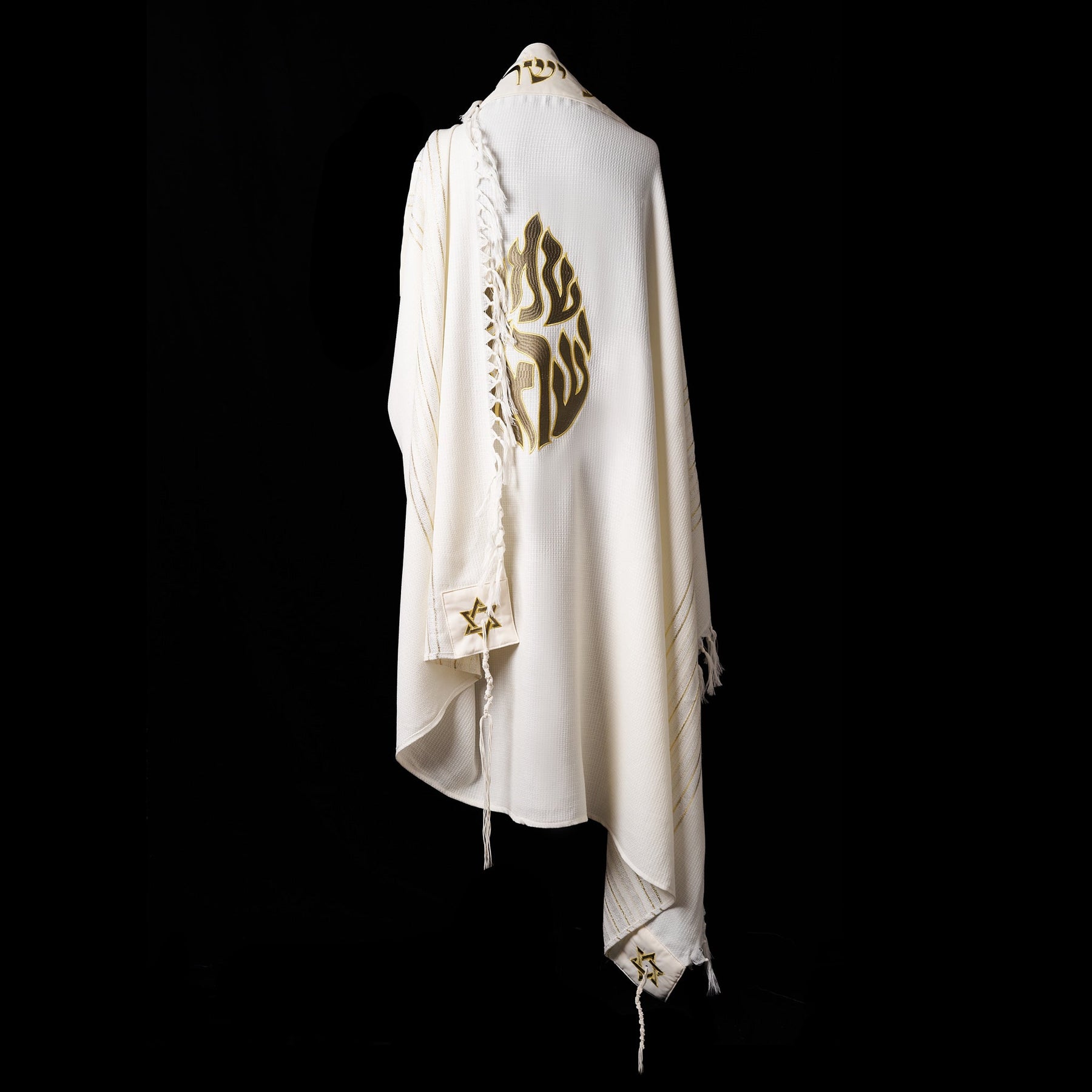 Shema Israel Prestige Tallit Green Gold | Luxury Prayer Shawl