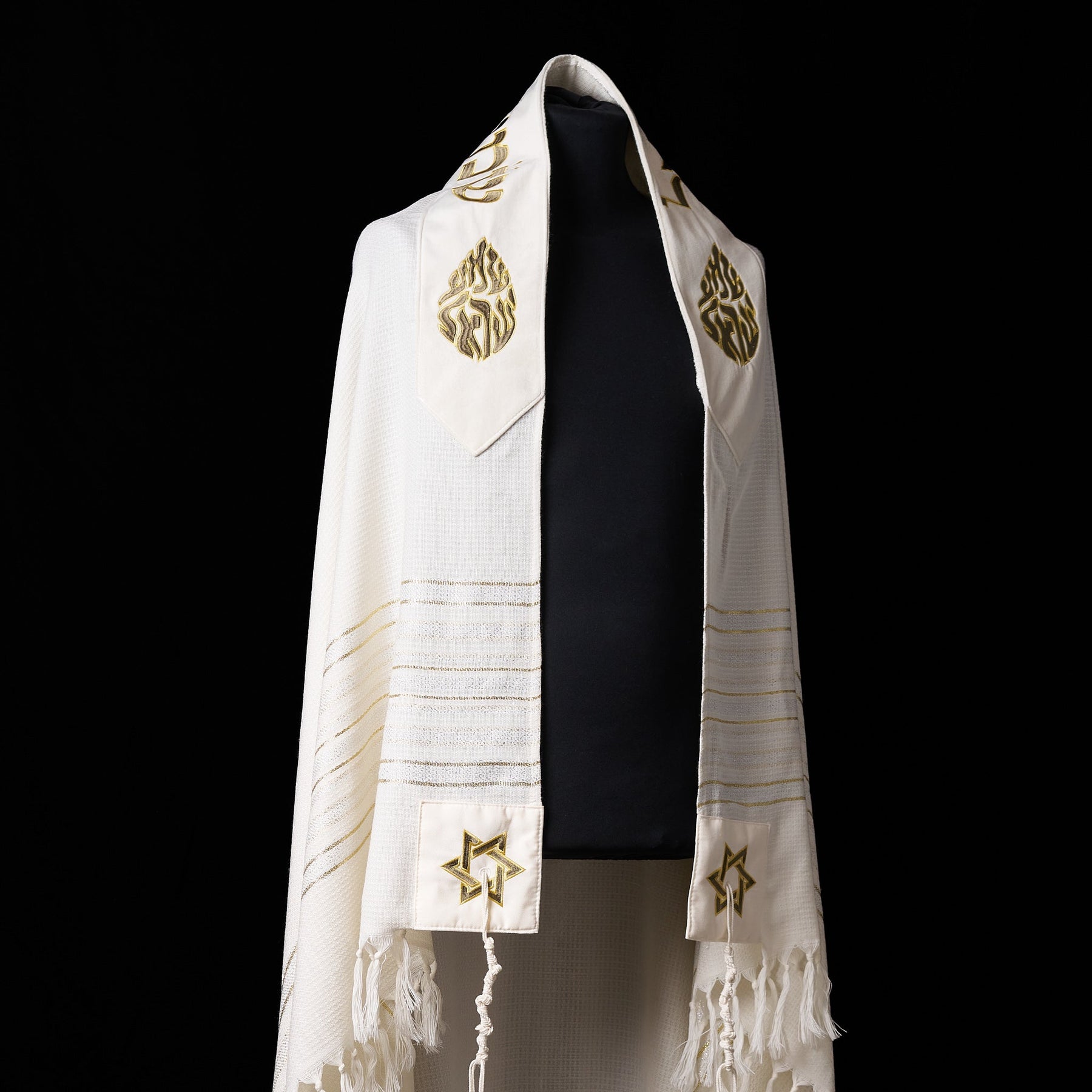 Shema Israel Prestige Tallit Green Gold | Luxury Prayer Shawl