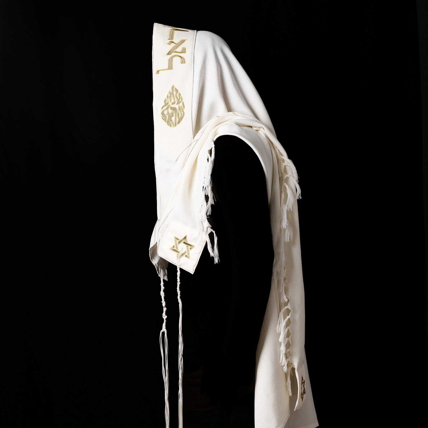 Shema Israel Prestige Tallit Green Gold | Luxury Prayer Shawl