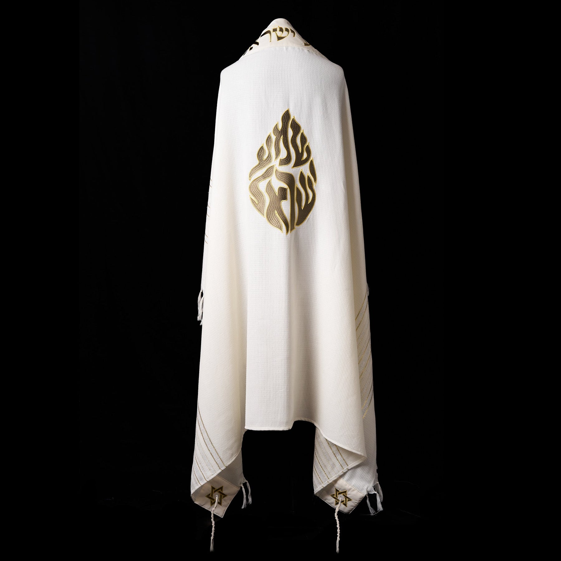 Shema Israel Prestige Tallit Green Gold | Luxury Prayer Shawl
