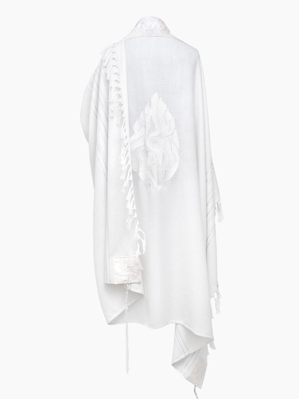 Shema Israel Prestige Tallit White | Luxury Prayer Shawl