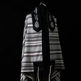 Shema Israel Tallit Black Gray | Luxury Prayer Shawl