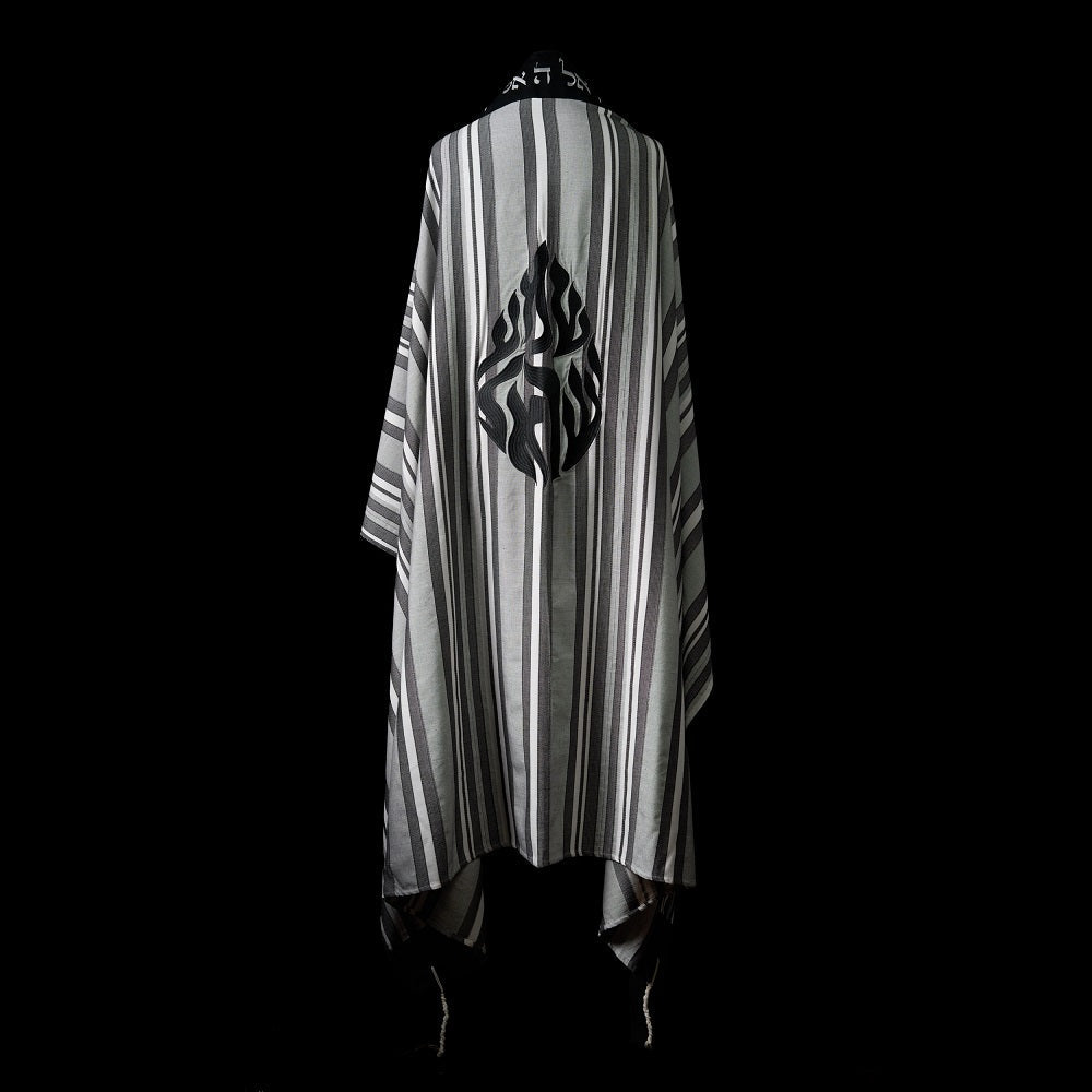 Shema Israel Tallit Black Gray | Luxury Prayer Shawl