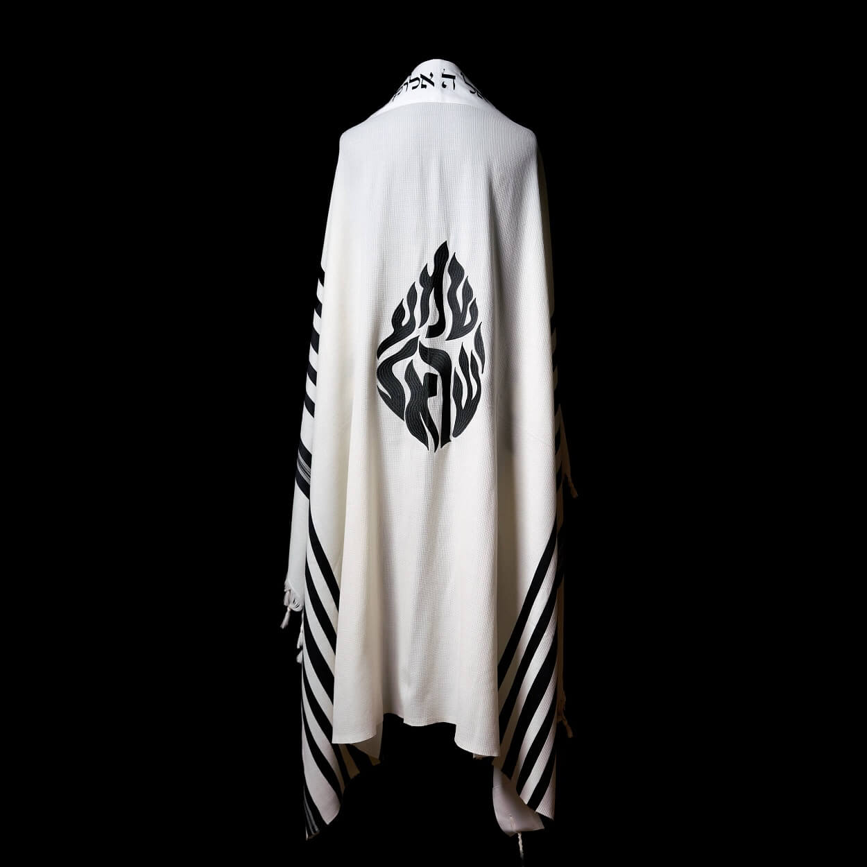 Shema Israel Tallit Black | Luxury Prayer Shawl