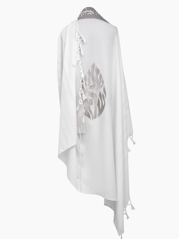 Shema Israel Tallit Gray | Luxury Prayer Shawl