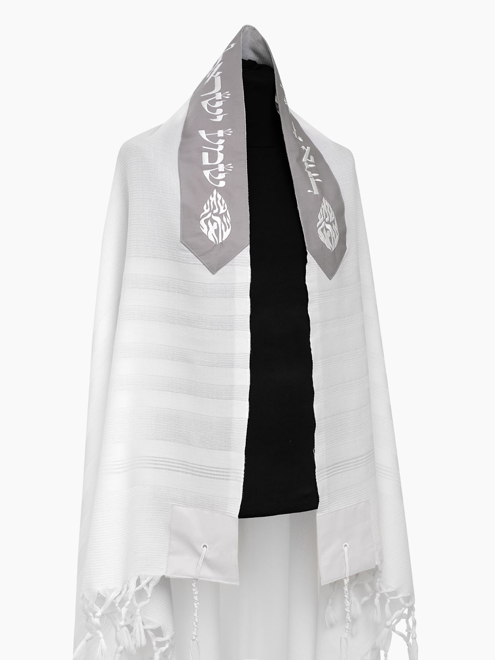 Shema Israel Tallit Gray | Luxury Prayer Shawl