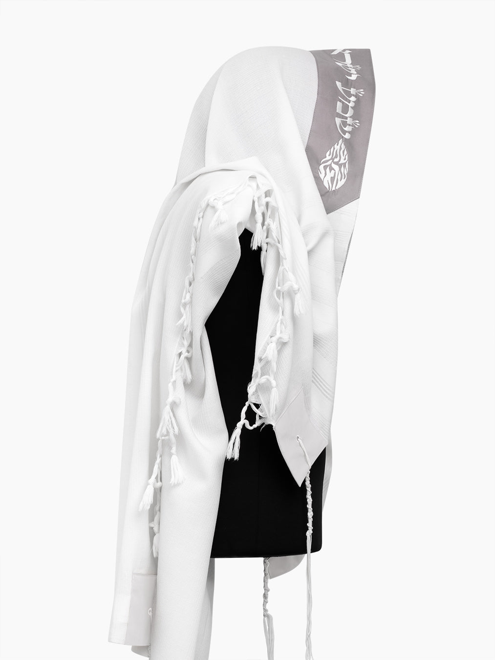 Shema Israel Tallit Gray | Luxury Prayer Shawl
