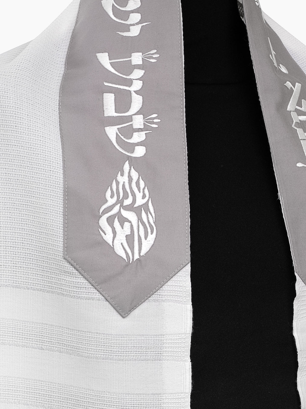 Shema Israel Tallit Gray | Luxury Prayer Shawl