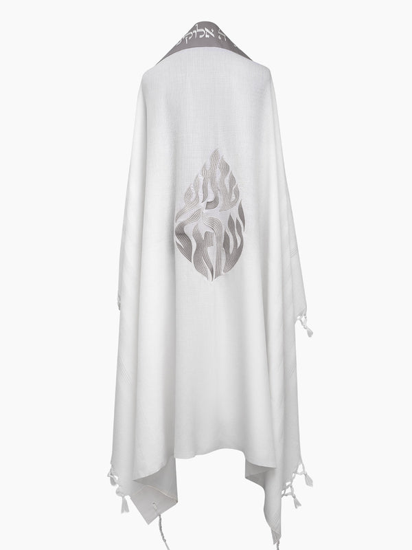Shema Israel Tallit Gray | Luxury Prayer Shawl
