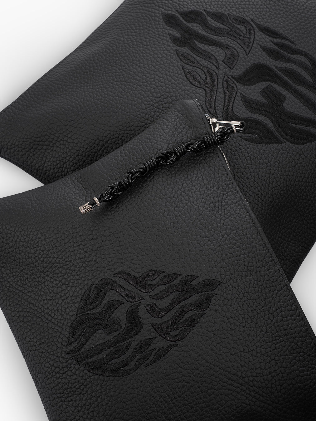 Shema Israel Tallit Tefilin Bag Set Black Leather