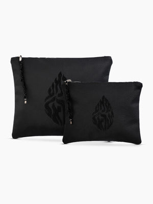 Shema Israel Tallit Tefilin Bag Set Black Leather