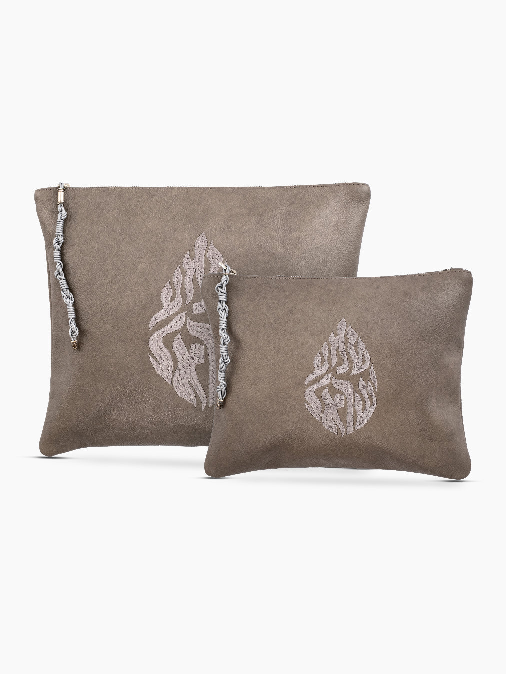 Shema Israel Tallit Tefilin Bag Set Gray Leather