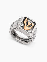 Shin Hebrew letter Jewish Ring in Gold