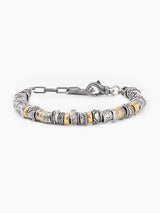 Silver bead chain Bracelet with Gold Luxury Judaica Ariel