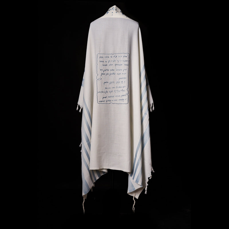 Tallit Petek White & Sky Blue