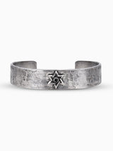 Star of David Bangle Bracelet Silver 925 Black Diamond Israel