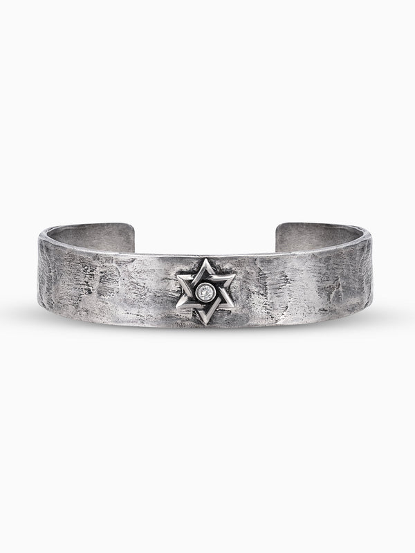 Star of David Bangle Bracelet Silver 925 Diamond Israel Noam