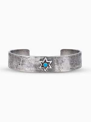 Star of David Bangle Bracelet Silver Turquoise Israel