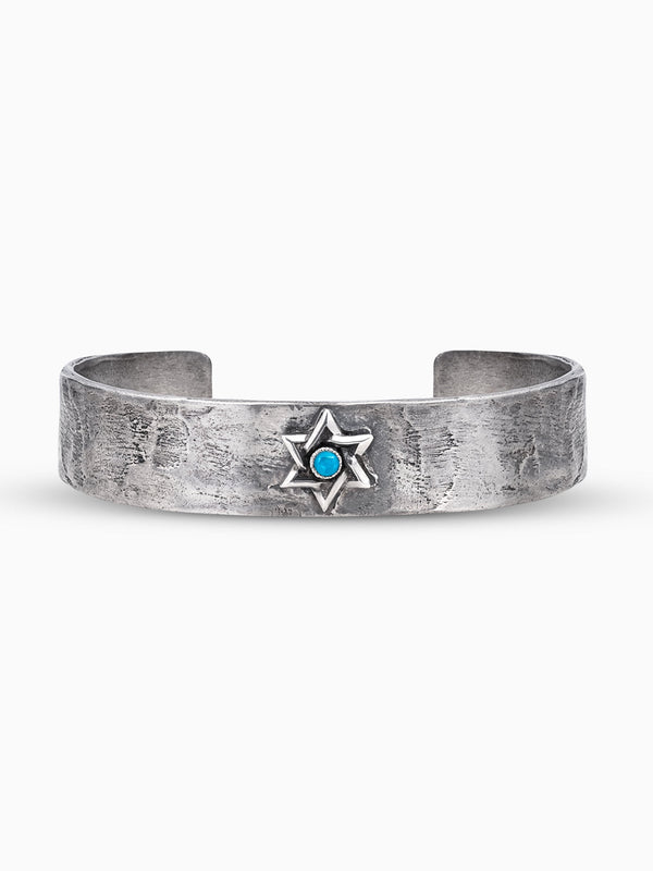 Star of David Bangle Bracelet Silver Turquoise Israel