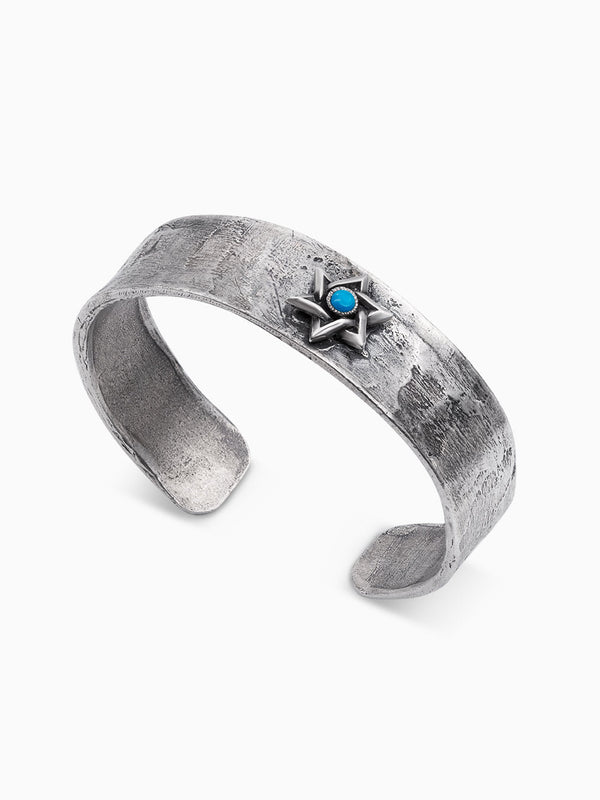 Star of David Bangle Bracelet Silver Turquoise Israel