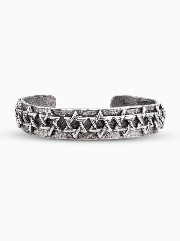 Star of David bangle cuff Bracelet Sterling Silver 925 Israel Jewish