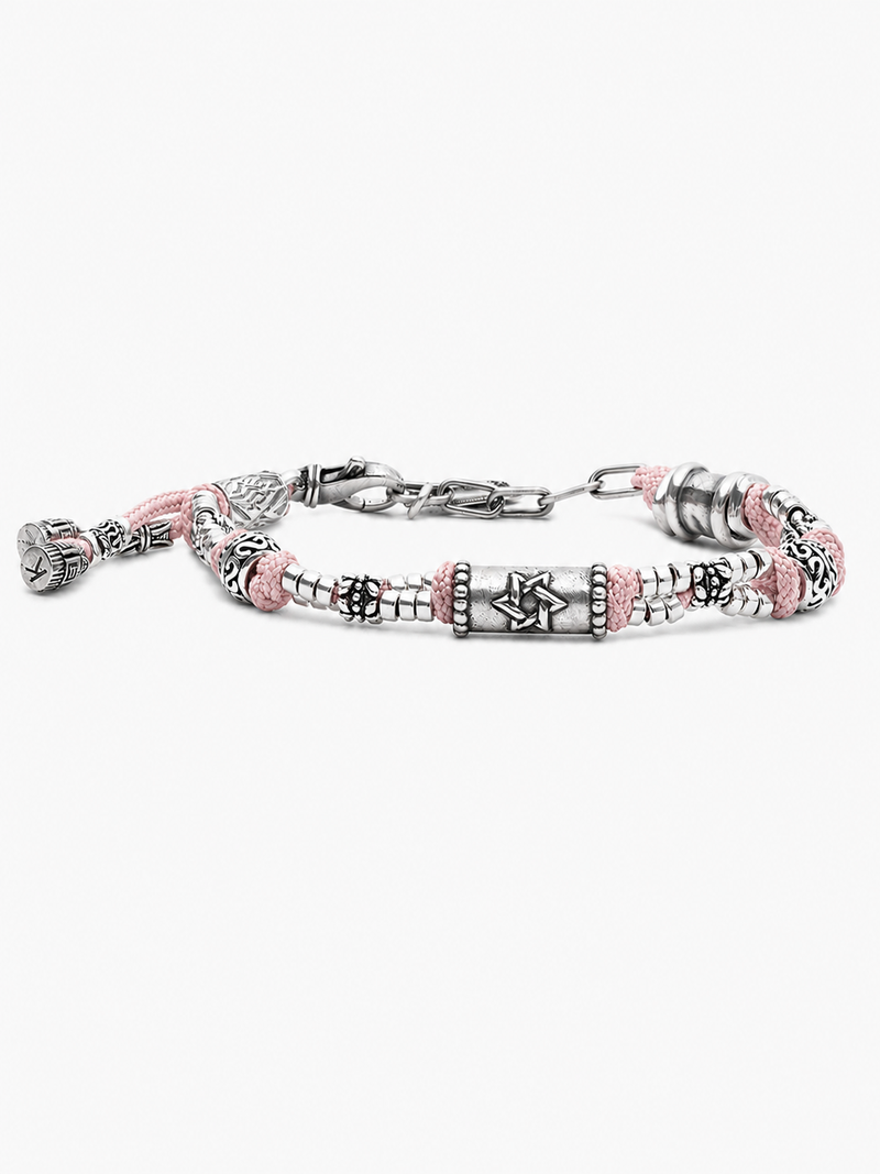 Star of David cord Bracelet Sterling Silver 925 Israel Jacob