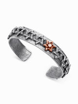 Star of David Cuff Bracelet Rose Gold White Diamond Israel Jewish