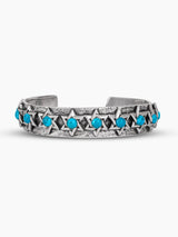 Star of David Cuff Bracelet Sterling Silver 925 Turquoise natural stones