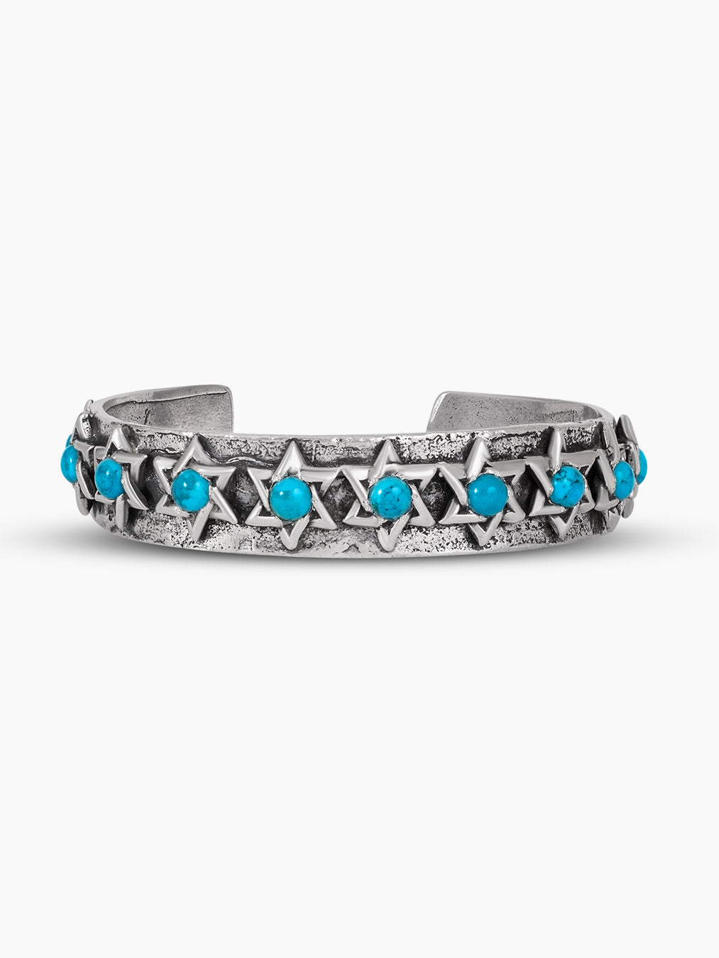 Star of David Cuff Bracelet Sterling Silver 925 Turquoise natural stones