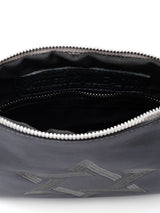 Star of David Leather Pouch Handbag Gray Smooth Israel