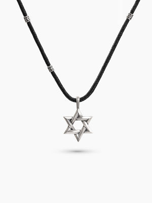Star of David Necklace Black Cord – Ilai | Kameart