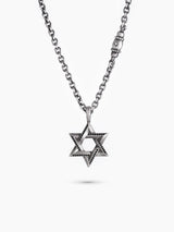 Star of David Necklace Silver 925 Black Diamond Large – Ilai L | Kameart