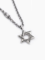 Star of David Necklace Silver 925 Black Diamond Large – Ilai L | Kameart