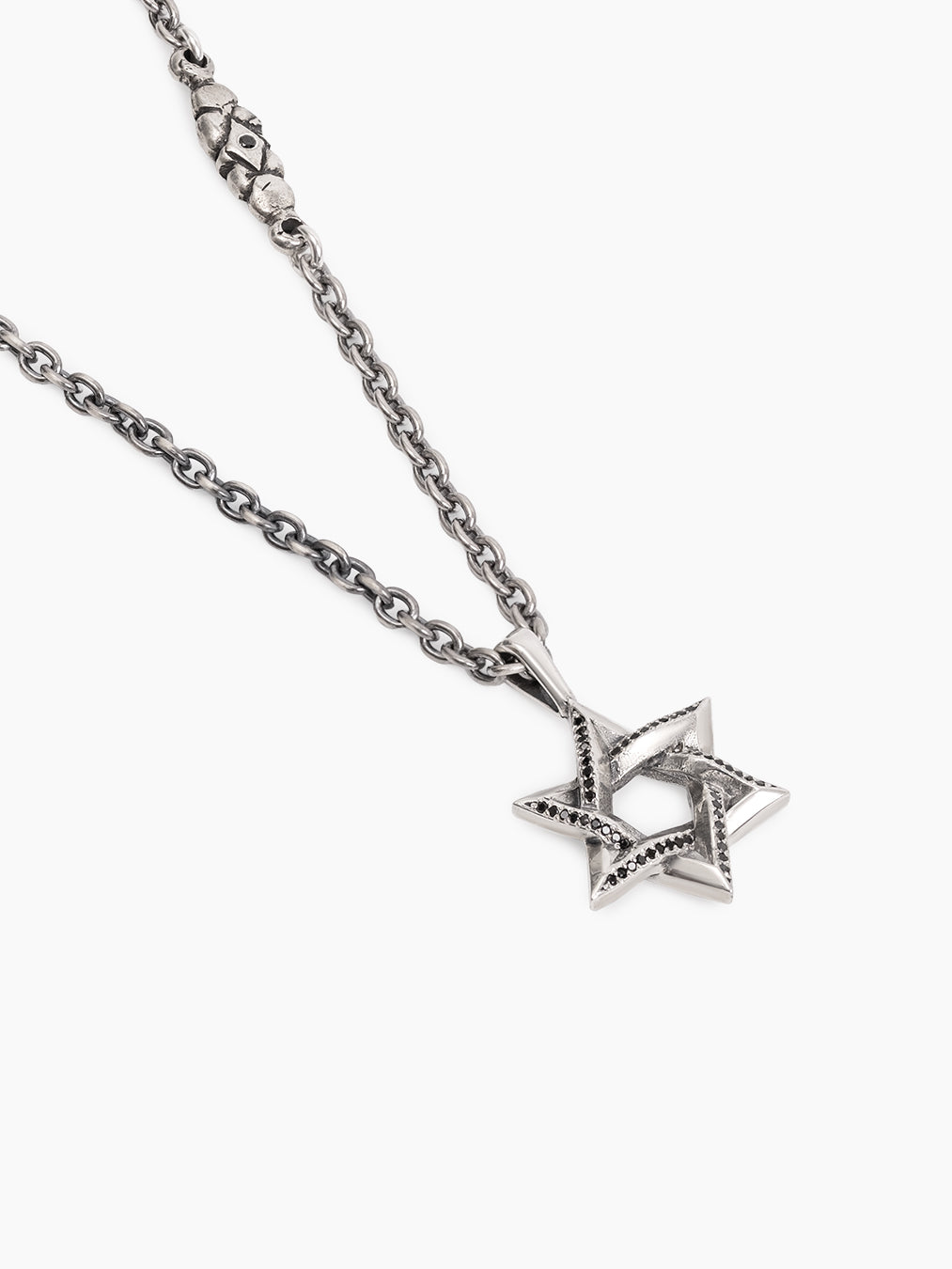 Star of David Necklace Silver 925 Black Diamond Medium – Ilai | Kameart