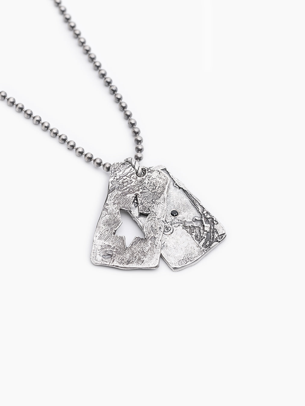Star of David Necklace Silver 925 Black Diamond – Shlomo | Kameart