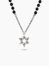 Star of David Necklace Silver 925 Black Stones Large – Ilai | Kameart